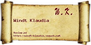 Windt Klaudia névjegykártya